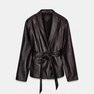 Zara Faux Leather Jacket With Belt