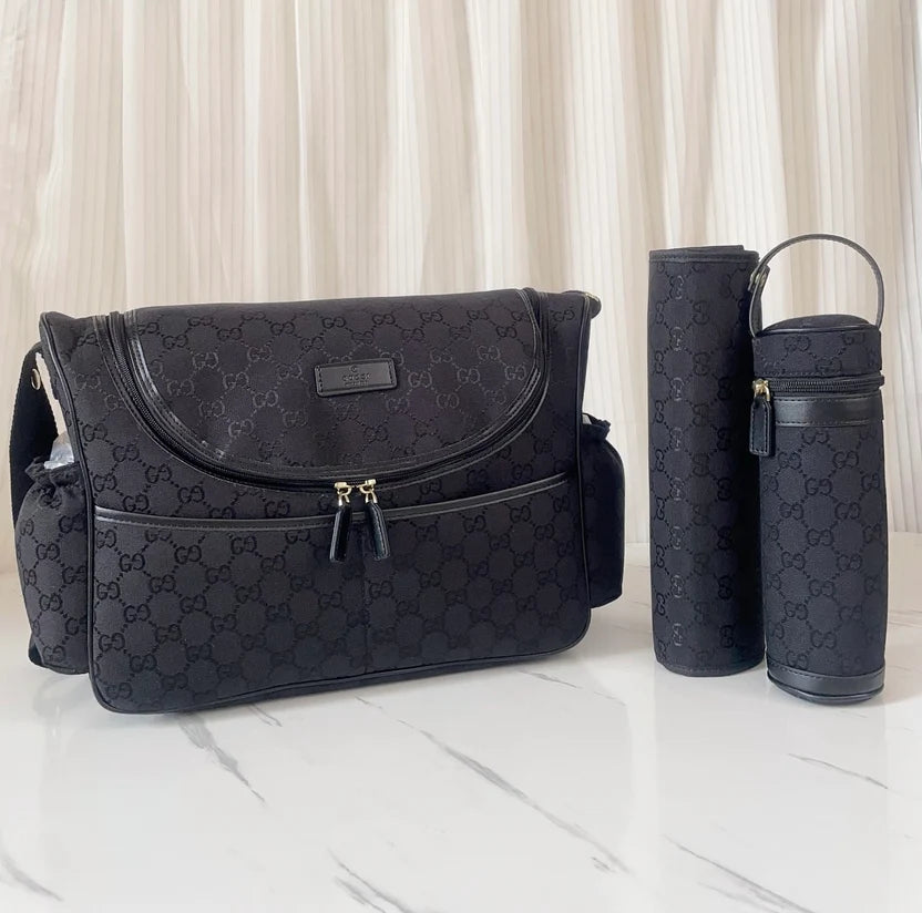 Gucci GG Canvas Diaper Bag - Black