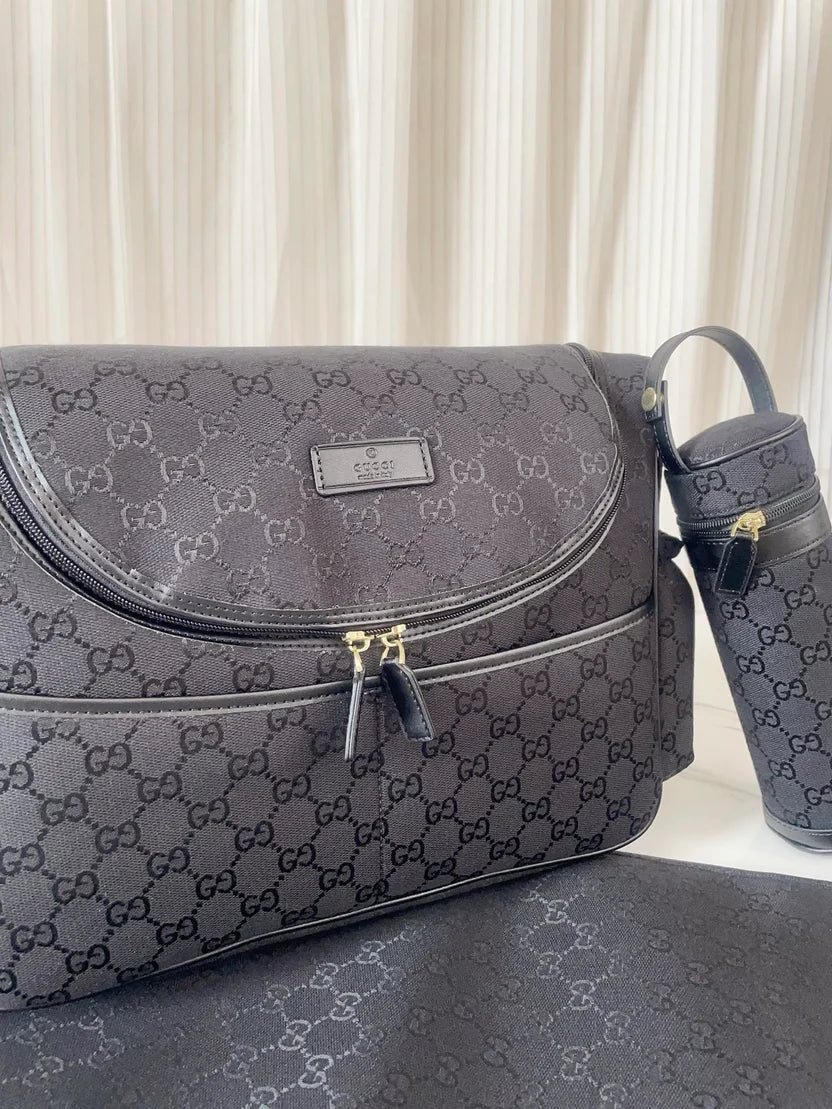 Gucci GG Canvas Diaper Bag - Black