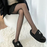 Sheer Tights with White Glitter Speckles