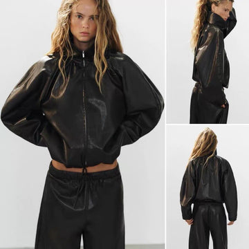 Zara Technical Fabric Gathered Jacket