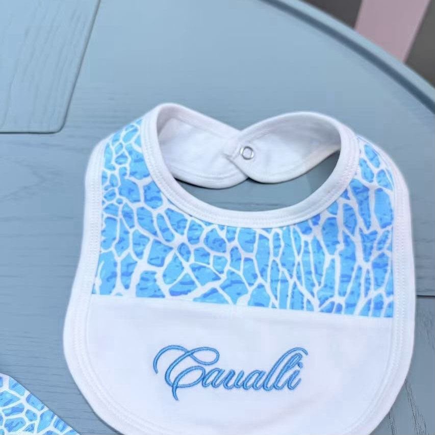 Roberto Cavalli  Blue Animal-Print baby set