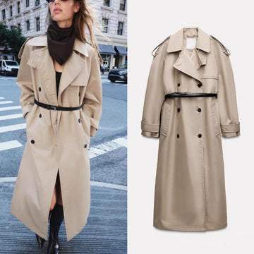 Zara Water-Repellent Oversized Trench Coat