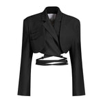 Deconstructed Blazer and Asymmetrical Skirt Set