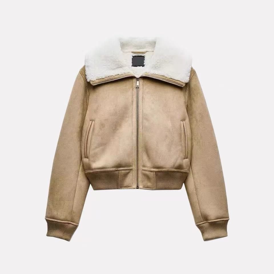 Zara Double-Faced Jacket with Ribbed Trims