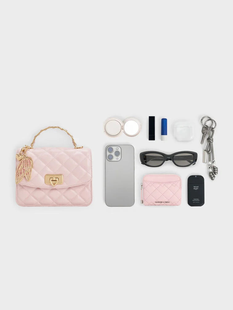 Charles & Keith Cressida Quilted Top Handle Bag