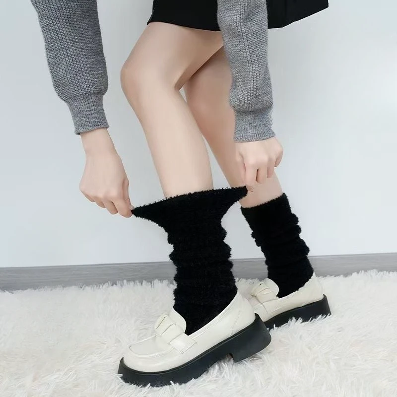 Fuzzy Knit Leg Warmers