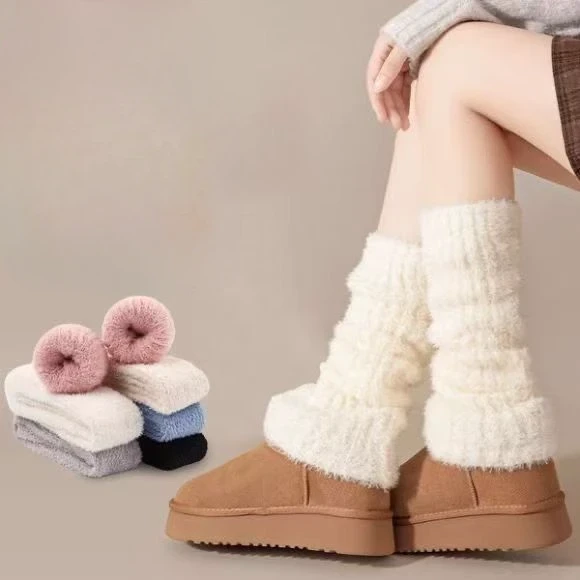 Fuzzy Knit Leg Warmers