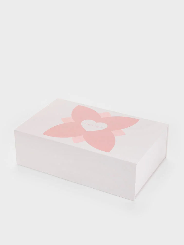Charles & Keith Gift Set: Flower Chain Shoulder Bag With Jewellery Set - Soft Pink