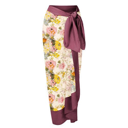Floral Swimsuit with Ruffle Straps and Sarong