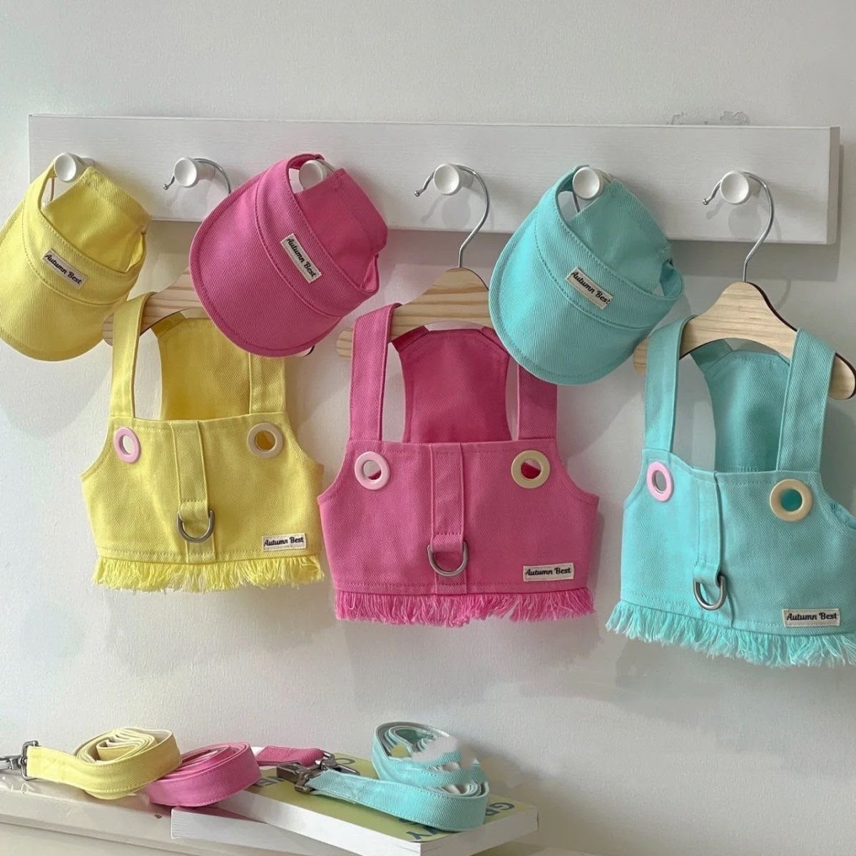 Candy-Colour Tassel-Trim Dog Harness Vest