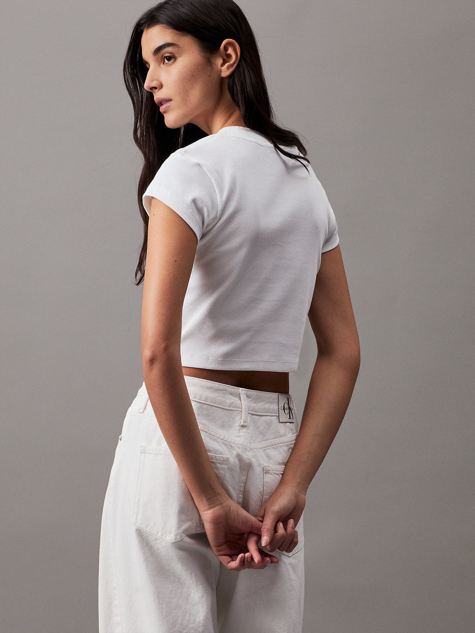 Calvin Klein Ribbed Crop Top and Short Set