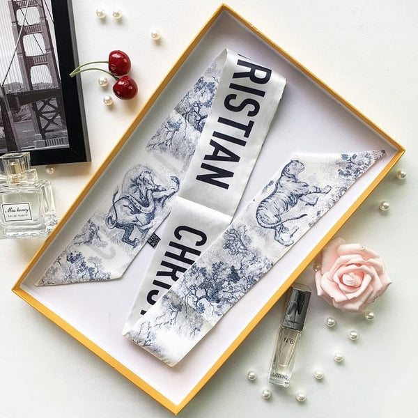 Dior Mitzah Toile De Jouy Silk Scarf