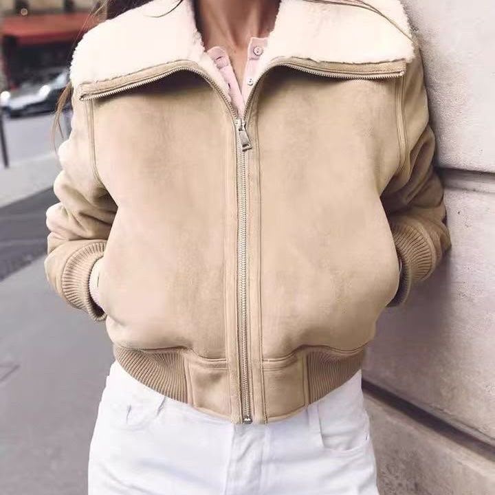 Zara Double-Faced Jacket with Ribbed Trims