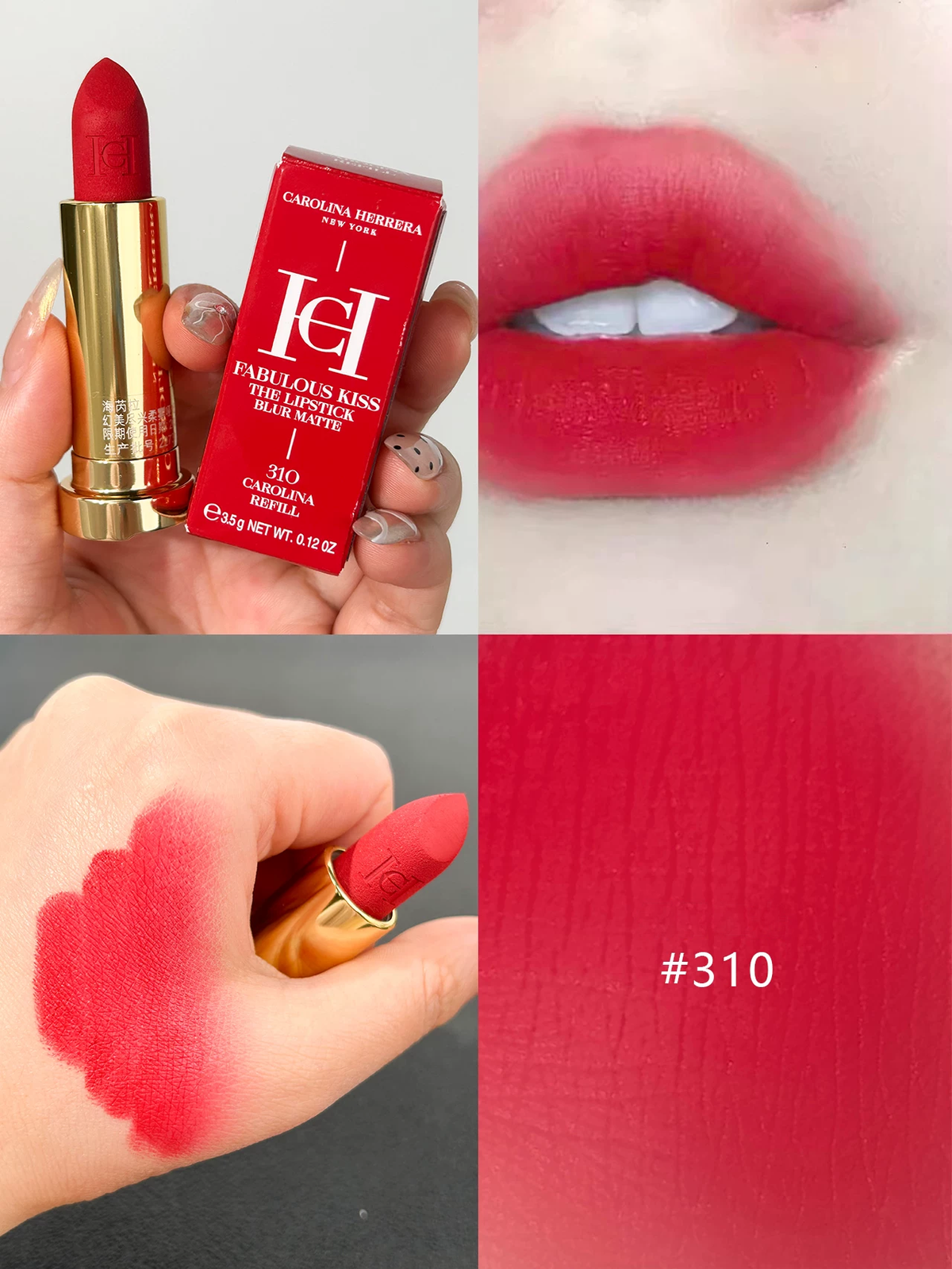 Carolina Herrera Matte Lipstick 3.5g with Personalized Accessory Case