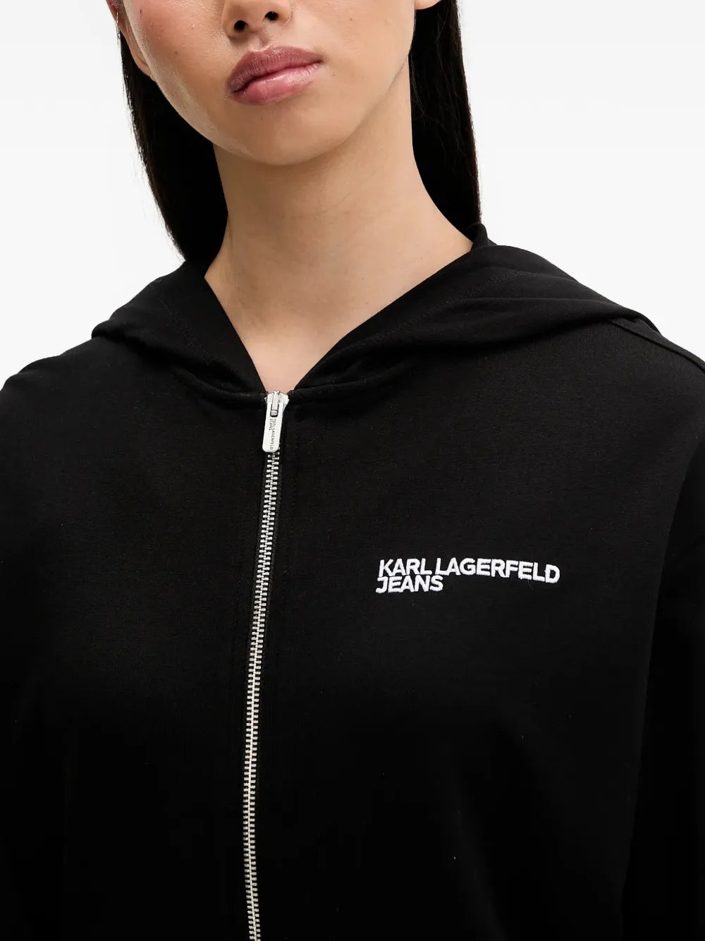 Karl Lagerfeld Zip-up hoodie with brand logo