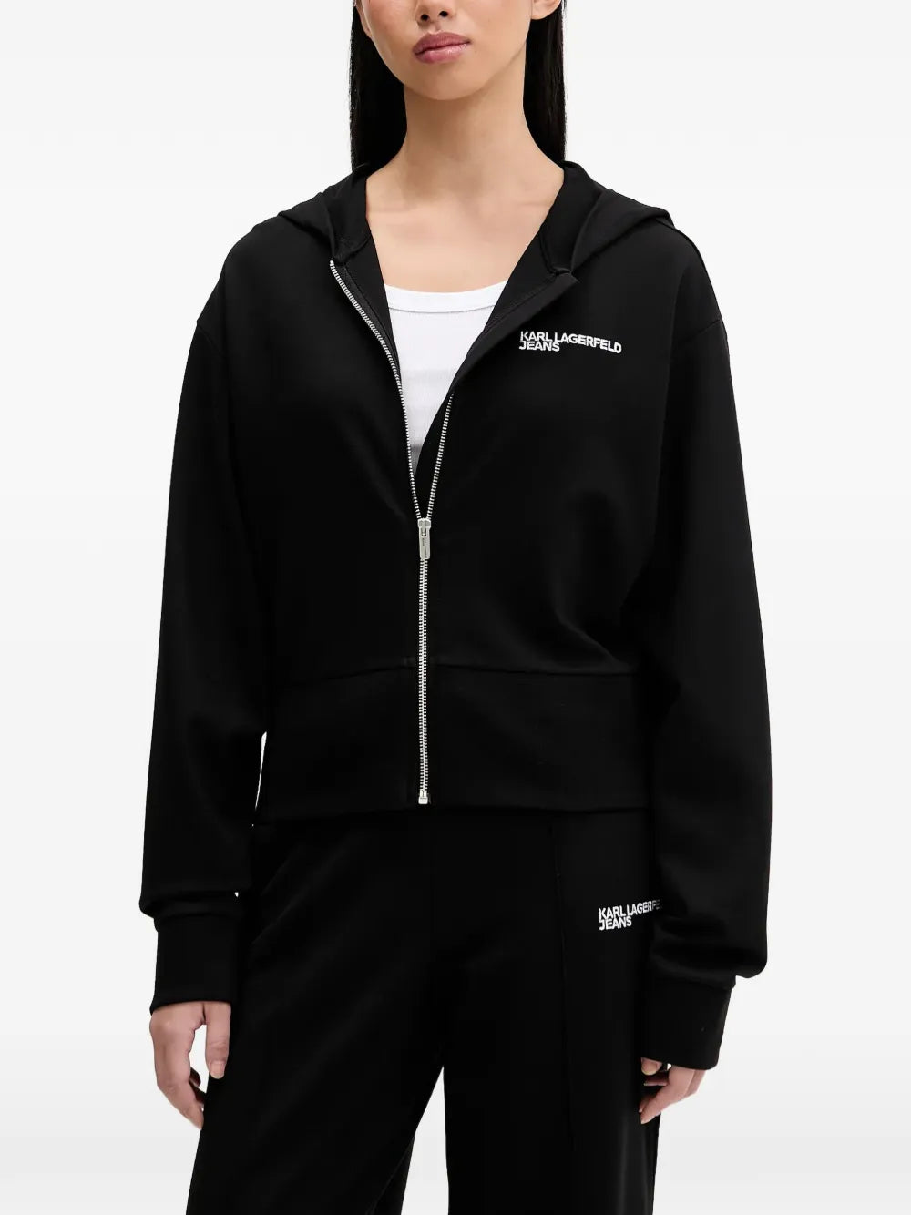 Karl Lagerfeld Zip-up hoodie with brand logo