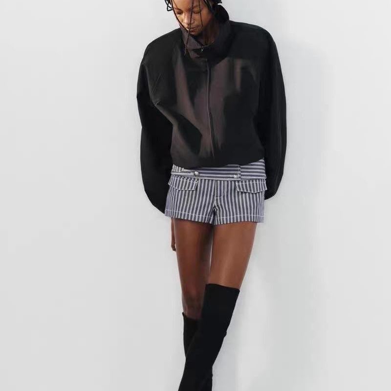 Zara  Technical Fabric Jacket with Shoulder Pads