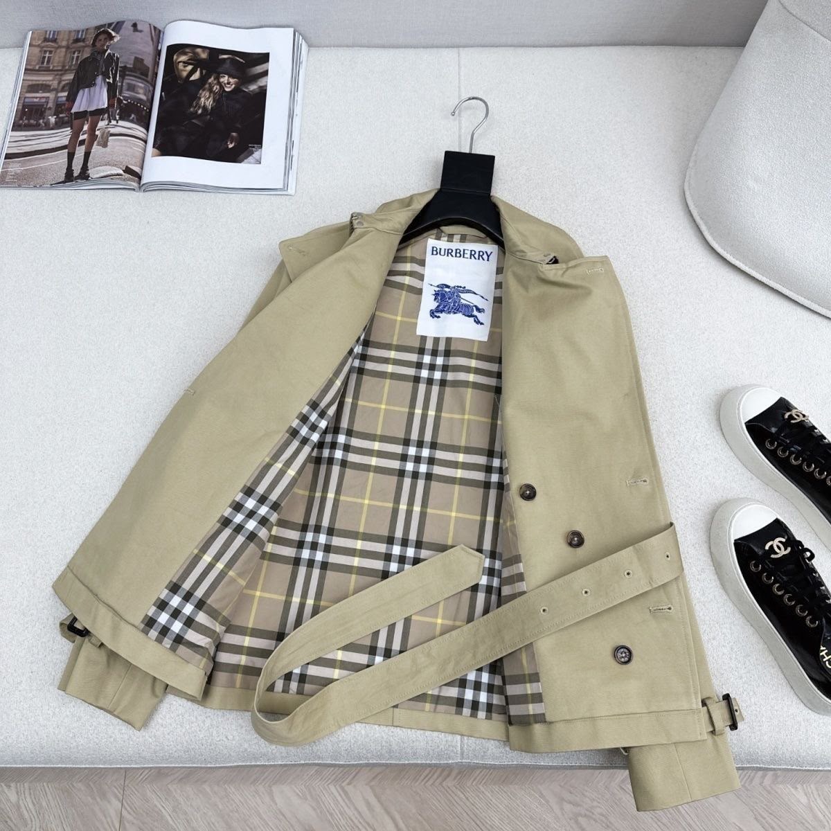 Burberry Nomadic High Collar  Short Trench Jacket
