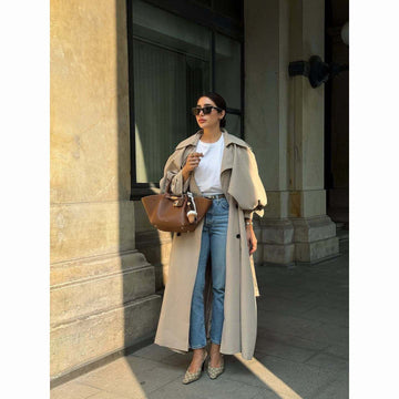 Rufus Caped Trench Coat In Beige