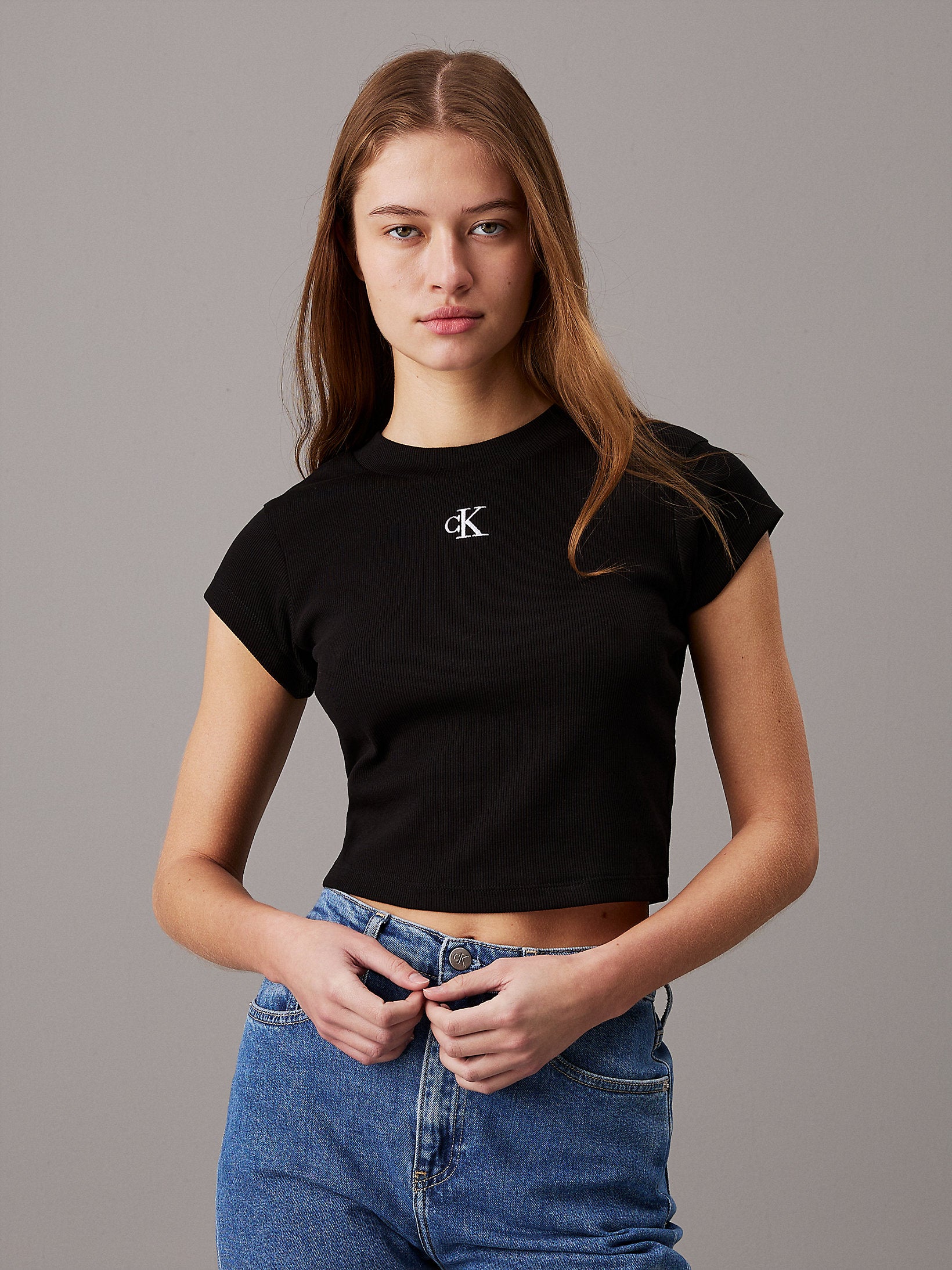 Calvin Klein Ribbed Crop Top and Short Set