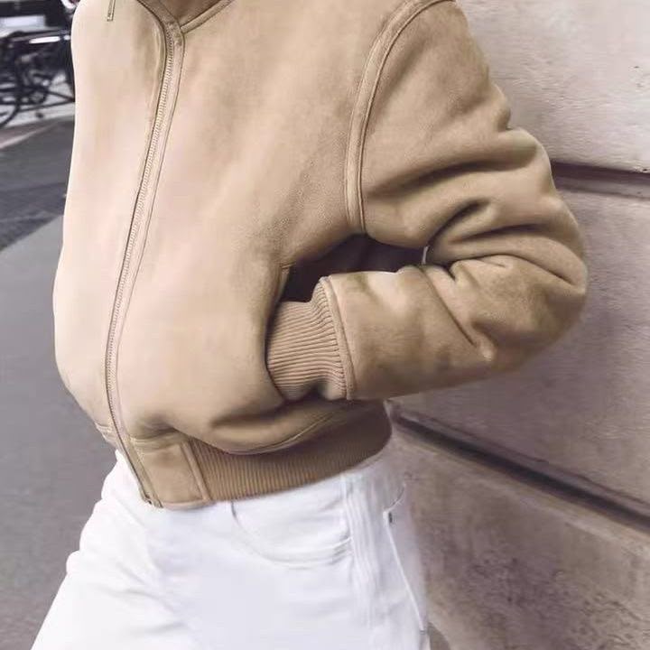 Zara Double-Faced Jacket with Ribbed Trims