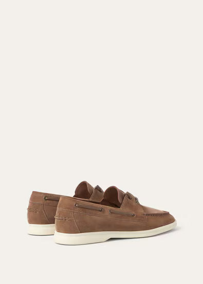 Loro Piana Sea-Sail Walk Suede Boat Shoes
