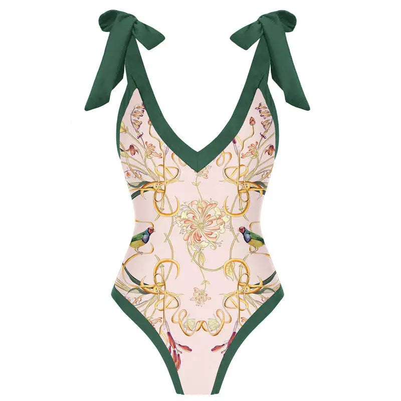 Printed Swimsuit with Sarong