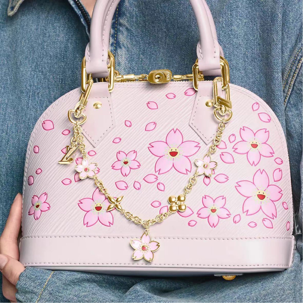 Louis Vuitton Chain with Pink Flowers