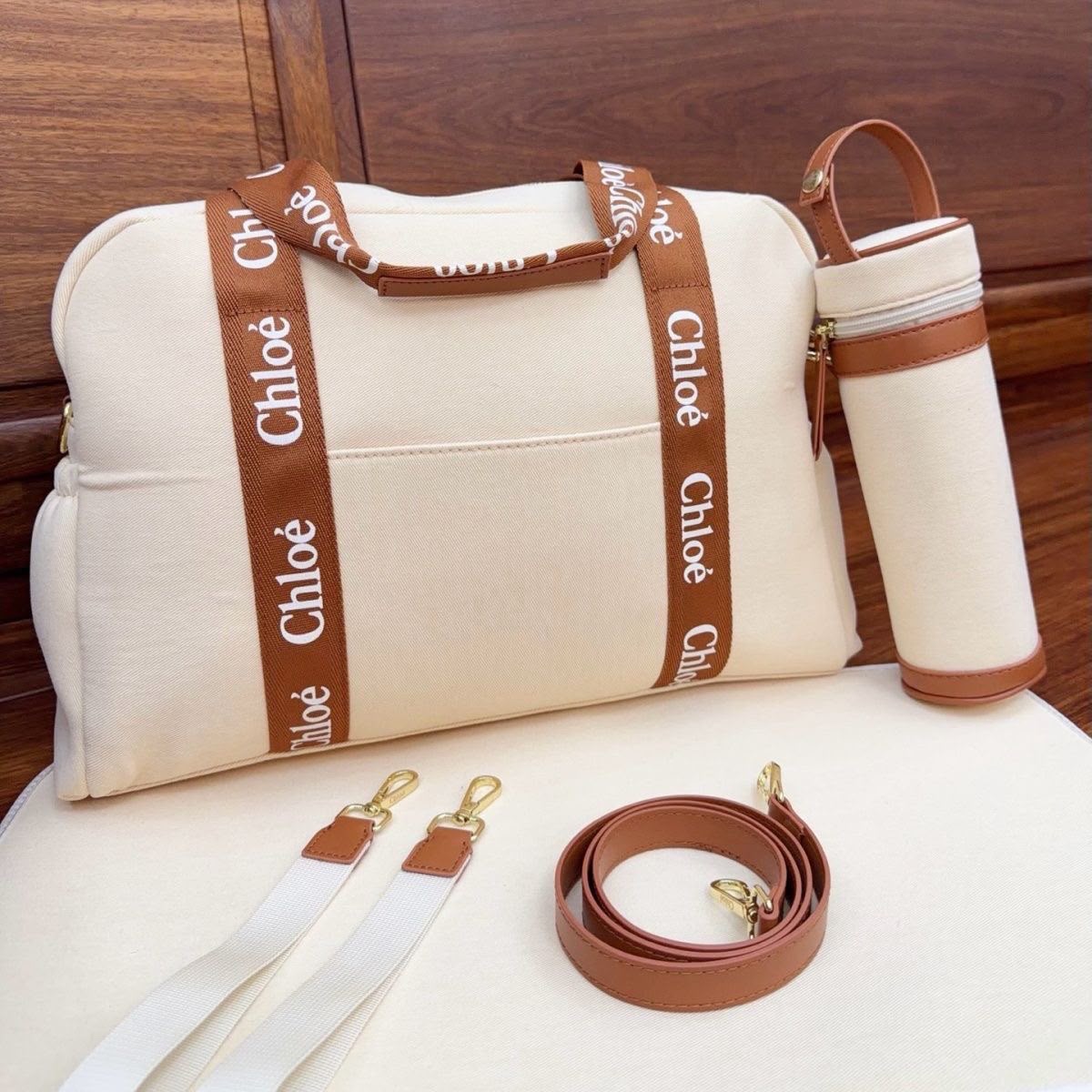 Chloé Kid's Grosgrain Logo Changing Bag