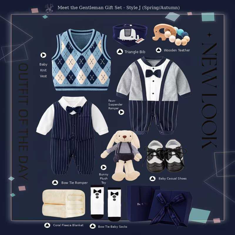 Faux-Suspender Romper Gentleman Set – Style (Spring/Autumn)