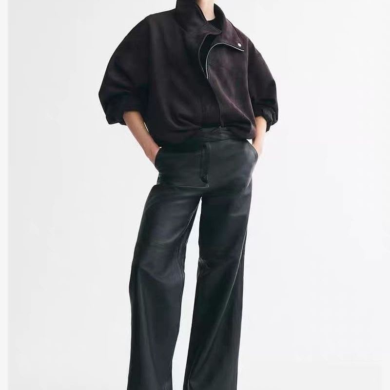 Zara Leather Effect Bomber Jacket
