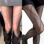 Sheer Glitter Argyle Tights
