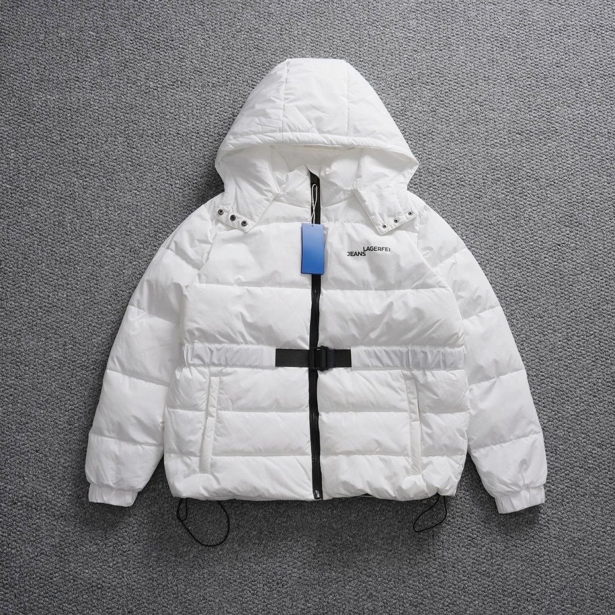 Karl Lagerfeld Jeans Belted Puffer Jacket