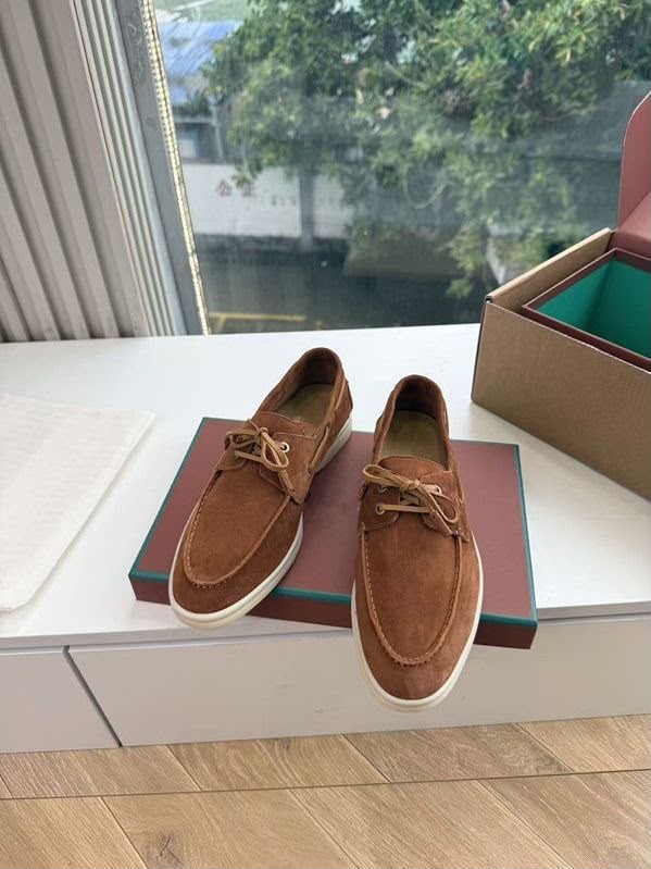 Loro Piana Sea-Sail Walk Suede Boat Shoes