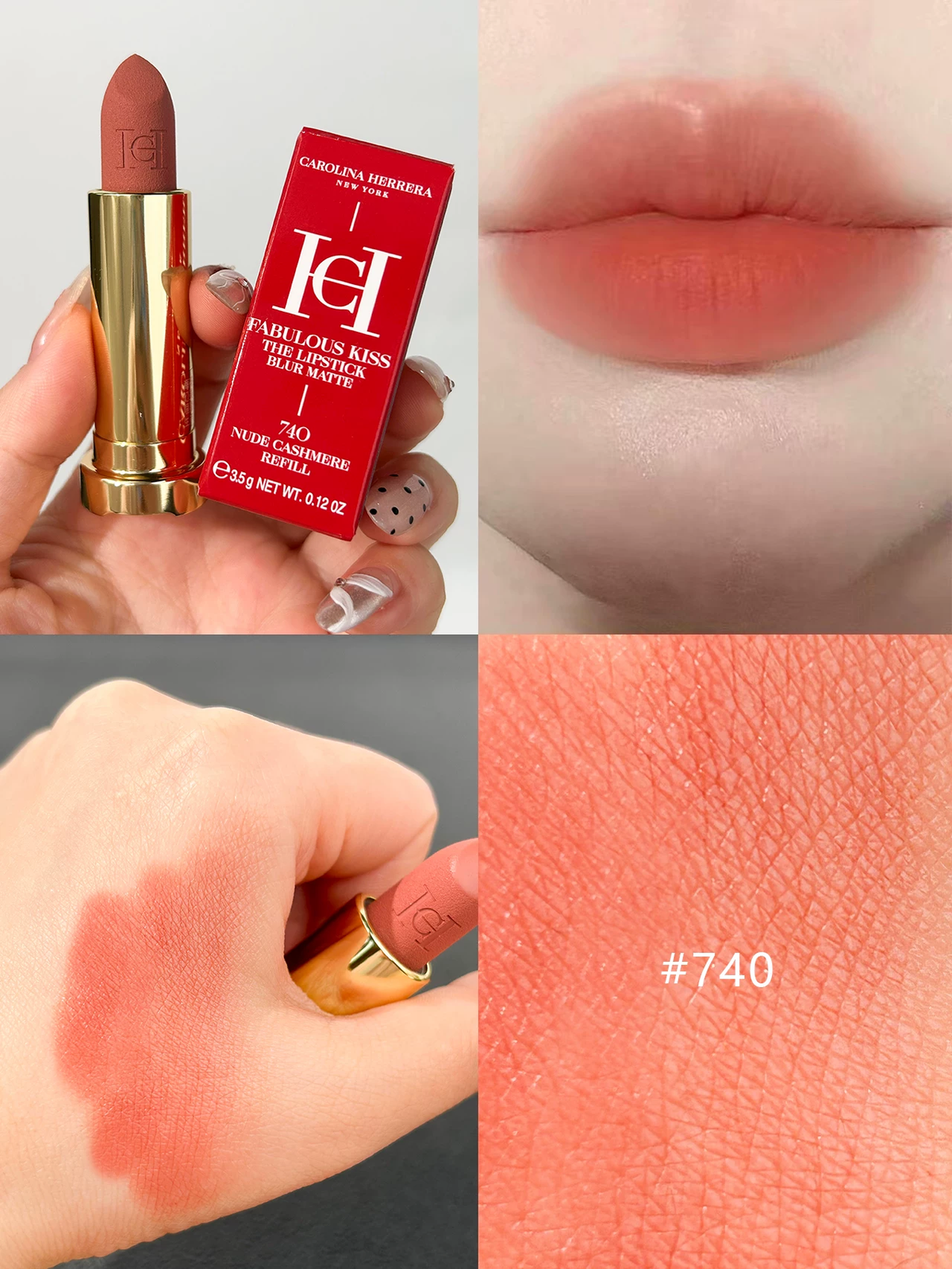 Carolina Herrera Matte Lipstick 3.5g with Personalized Accessory Case