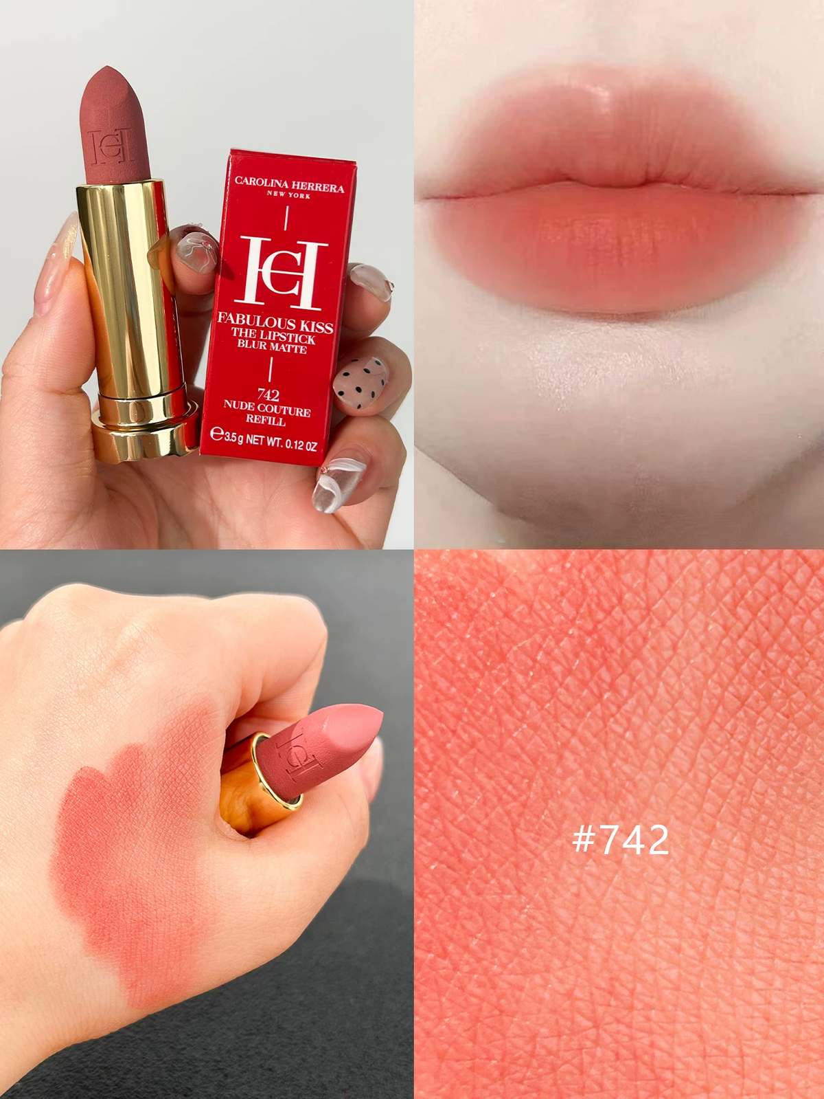 Carolina Herrera Matte Lipstick 3.5g with Personalized Accessory Case