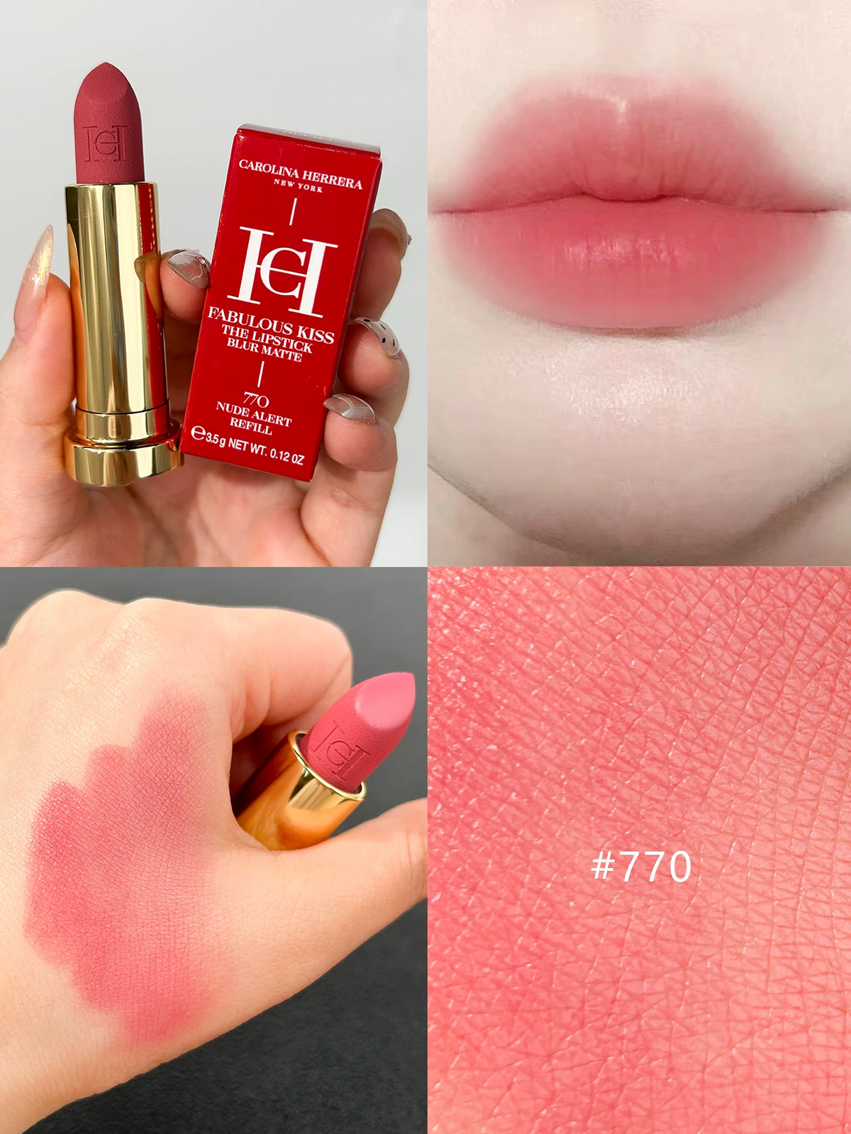Carolina Herrera Matte Lipstick 3.5g with Personalized Accessory Case
