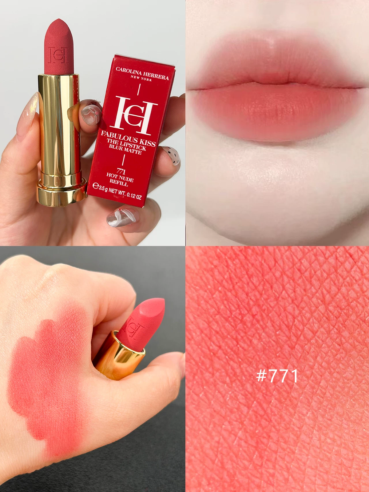 Carolina Herrera Matte Lipstick 3.5g with Personalized Accessory Case