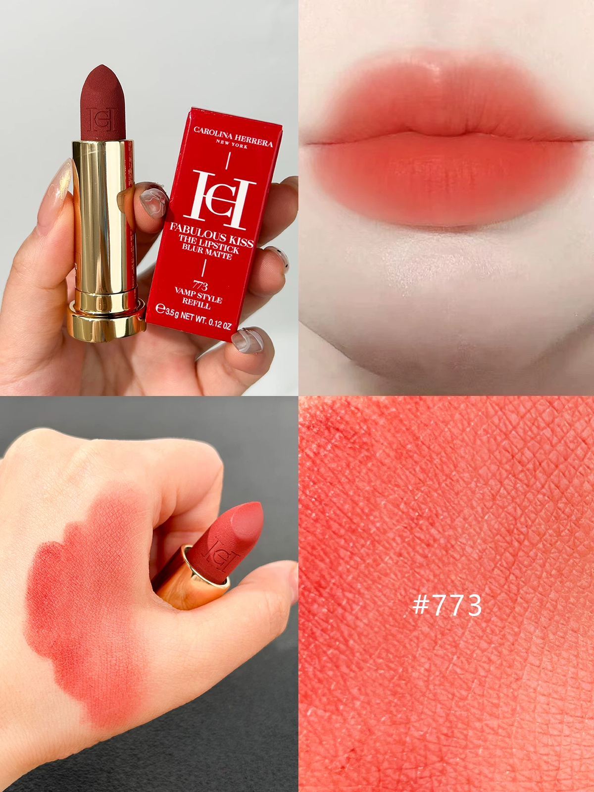 Carolina Herrera Matte Lipstick 3.5g with Personalized Accessory Case