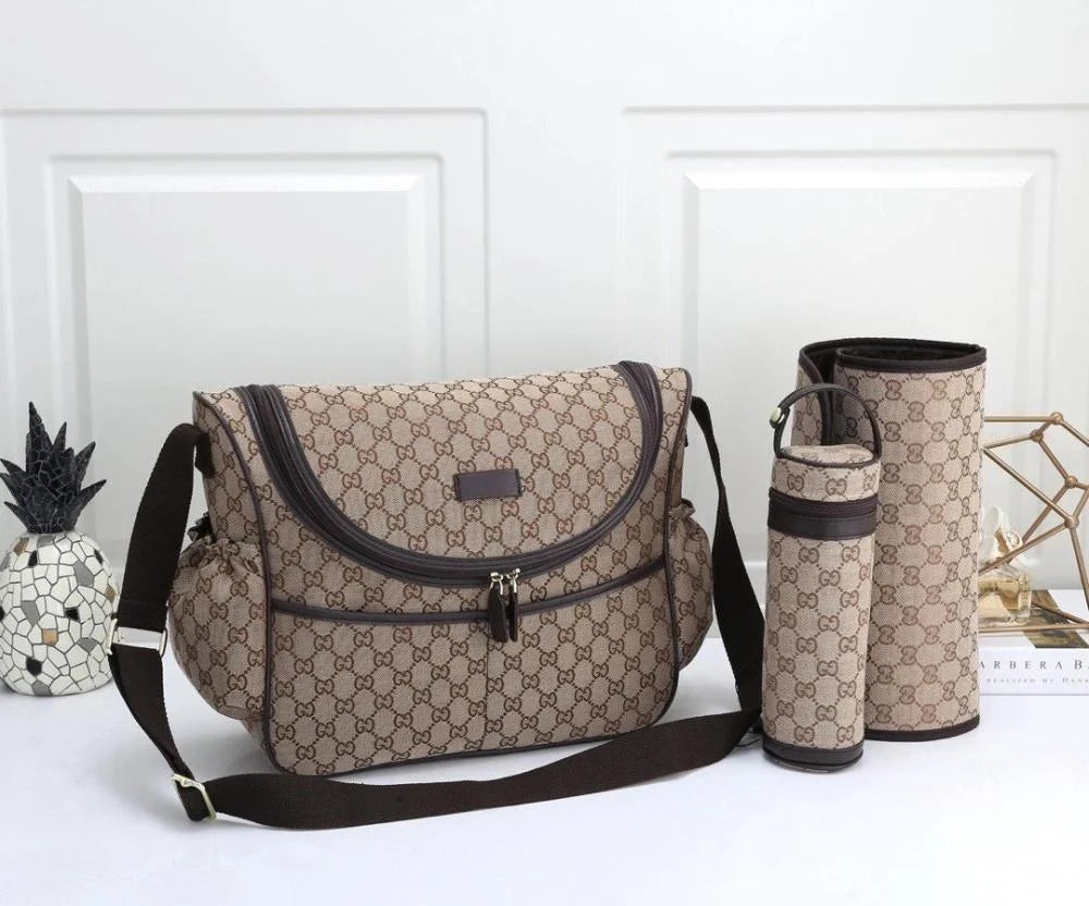 Gucci GG Canvas Diaper Bag - Brown