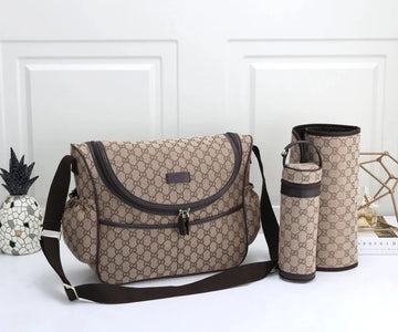 Gucci GG Canvas Diaper Bag - Brown