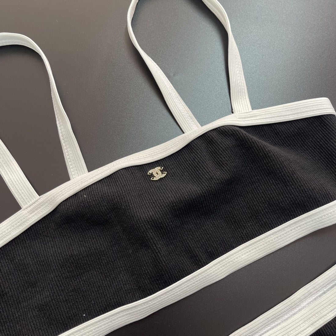 Chanel Black and White Bikini Set