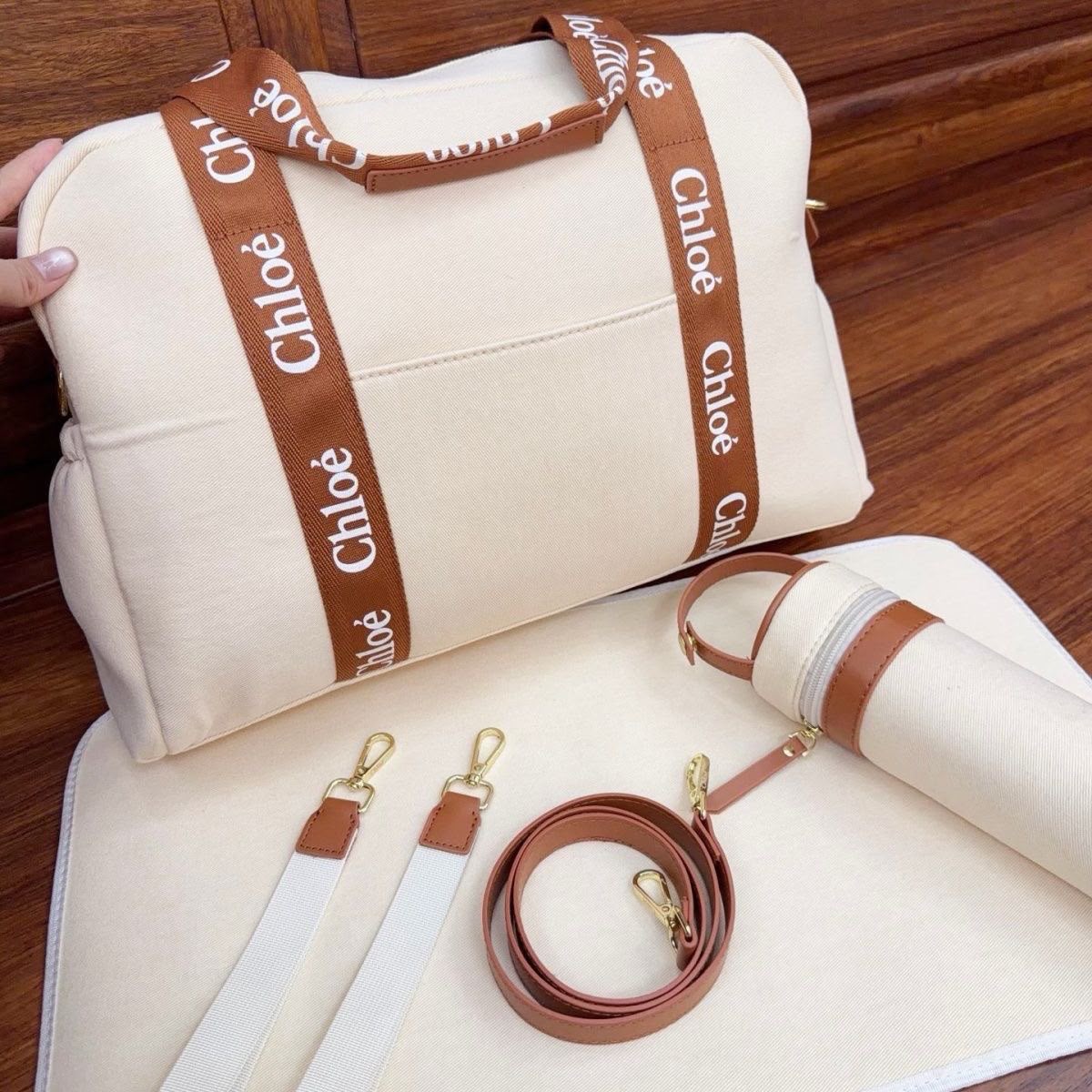 Chloé Kid's Grosgrain Logo Changing Bag