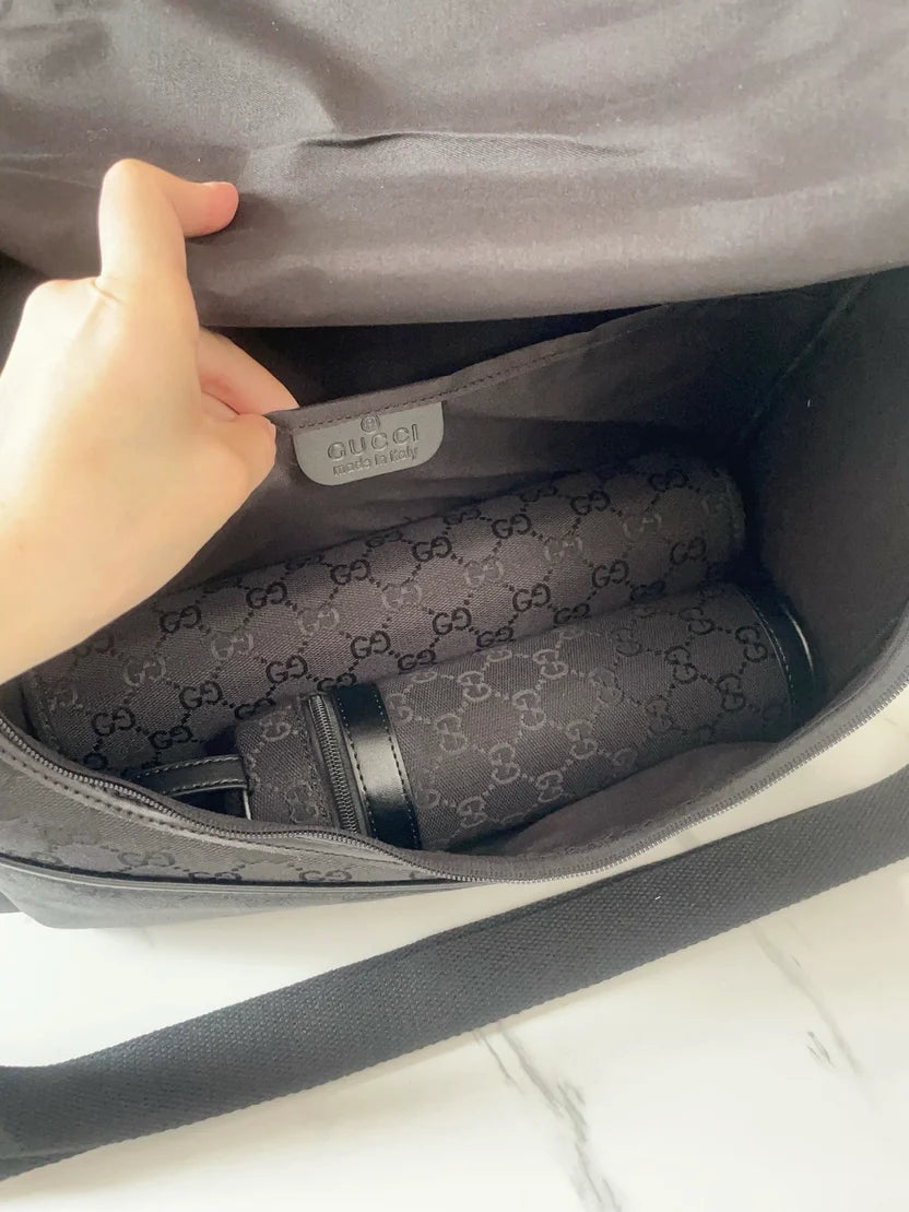 Gucci GG Canvas Diaper Bag - Black