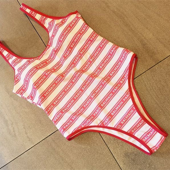 Balmain Striped Swimsuit