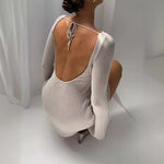 Chic Open-Back Knit Mini Dress