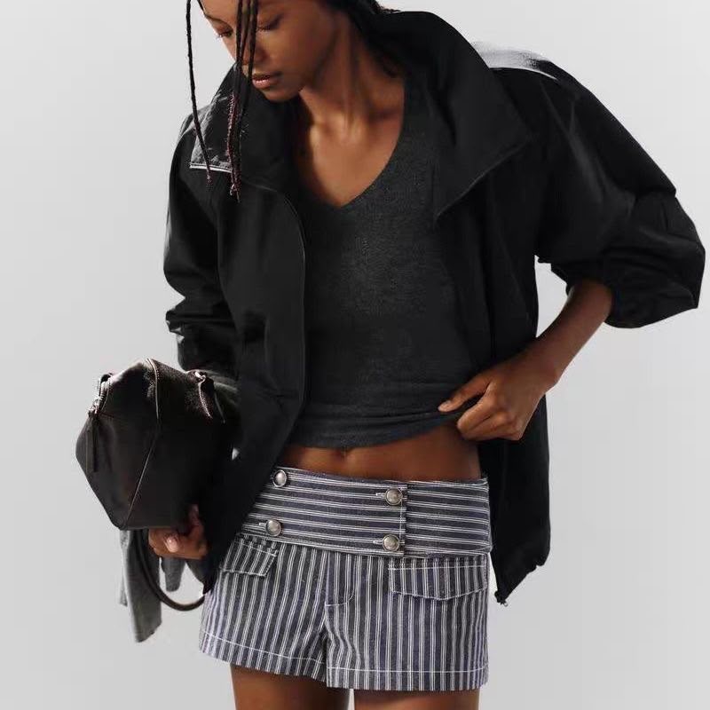 Zara  Technical Fabric Jacket with Shoulder Pads