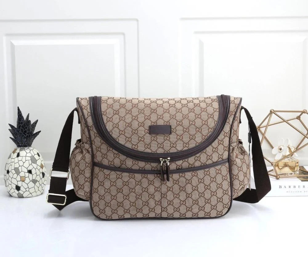 Gucci GG Canvas Diaper Bag - Brown