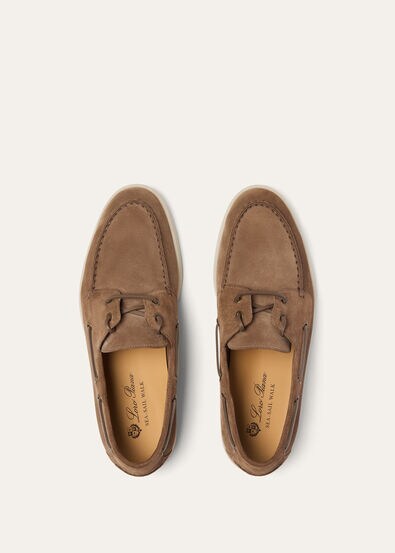 Loro Piana Sea-Sail Walk Suede Boat Shoes
